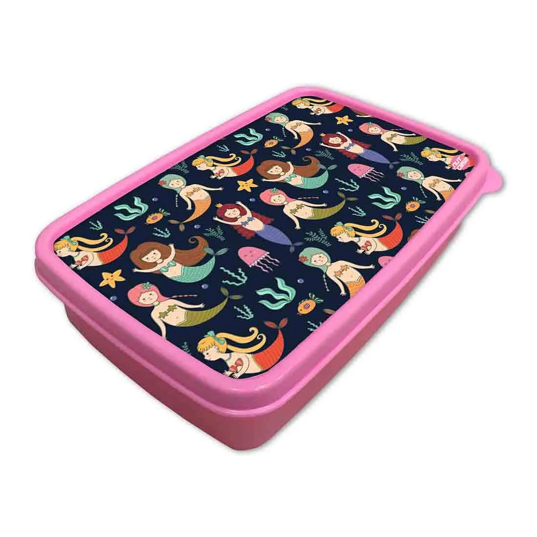 Kids Slim Lunch Box With Small Container for School Girls - Mermaids