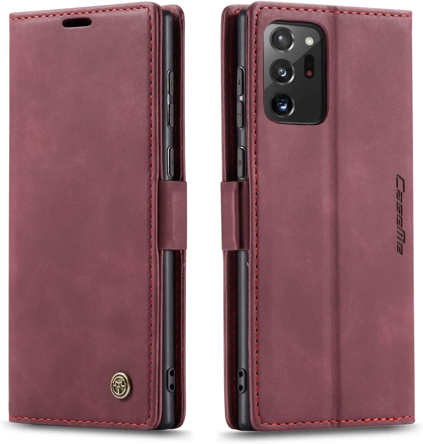 Kowauri Galaxy Note 20 Ultra Case,Leather Wallet Case - Wine Red