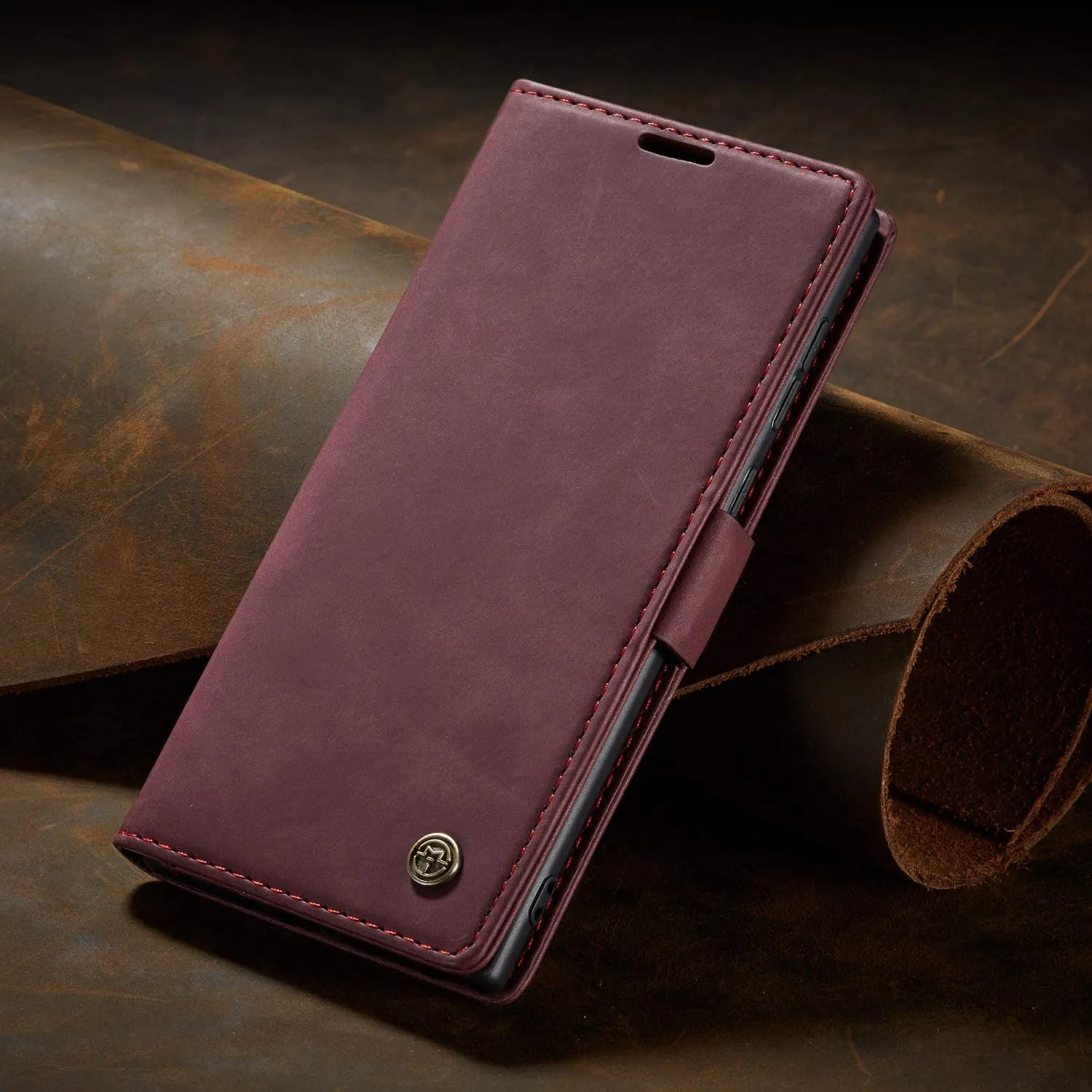 Kowauri Galaxy Note 20 Ultra Case,Leather Wallet Case - Wine Red