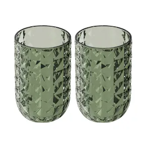 Kuber Industries Pack of 2 Toothbrush Cup Holder | for bathroom and Travelling | Dust Proof | YM.6238D | Dark Green