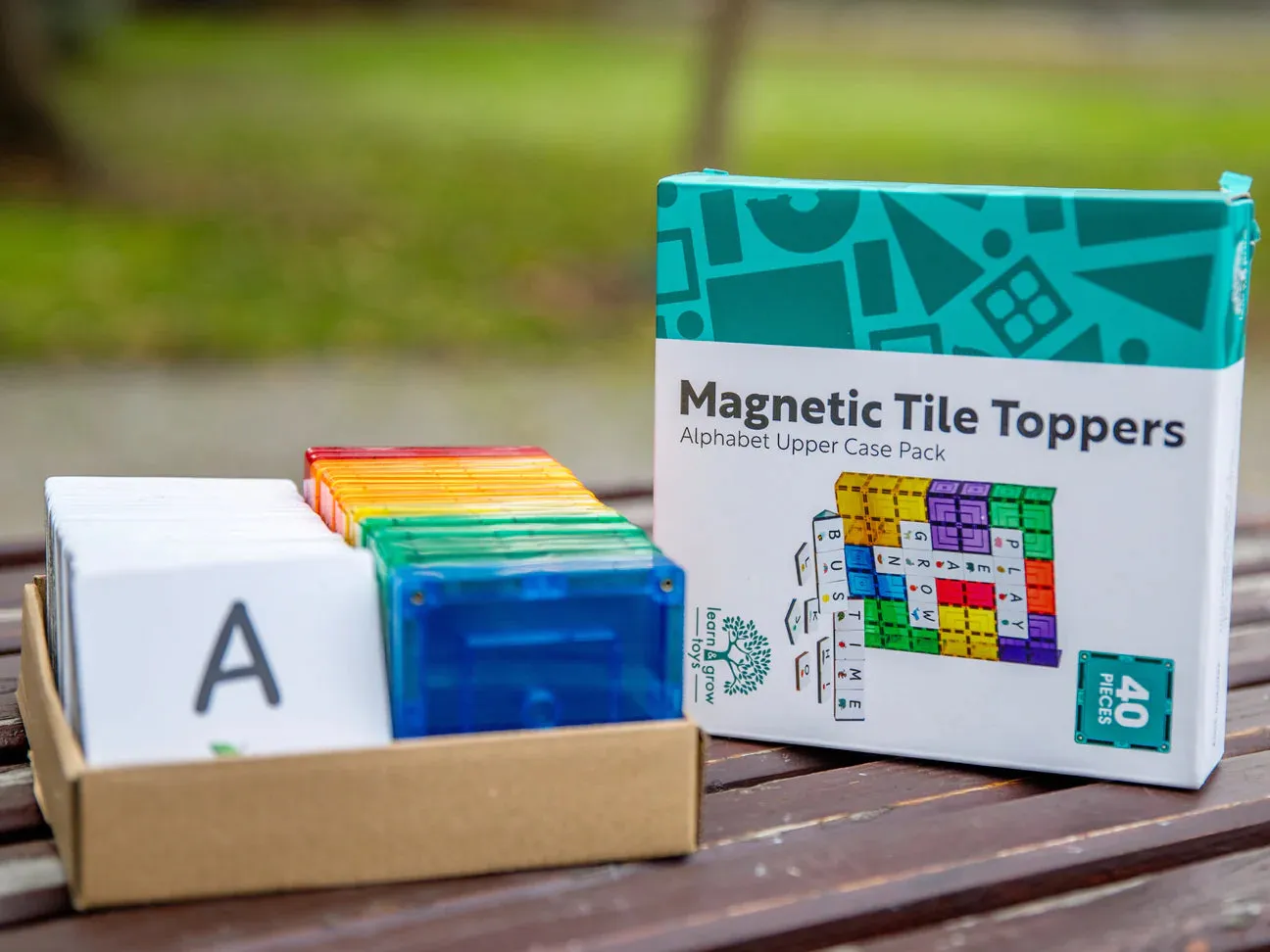 Learn & Grow - Magnetic Tile Topper - Alphabet Upper Case Pack (40 Piece)