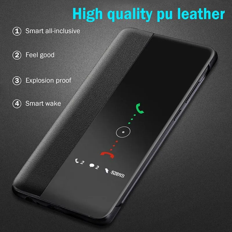 Leather PU Flip Case For samsung A50 2019 phone cover on the For samsung galaxy a10 a20 a30 a40 a60 a70 smart Window View coque