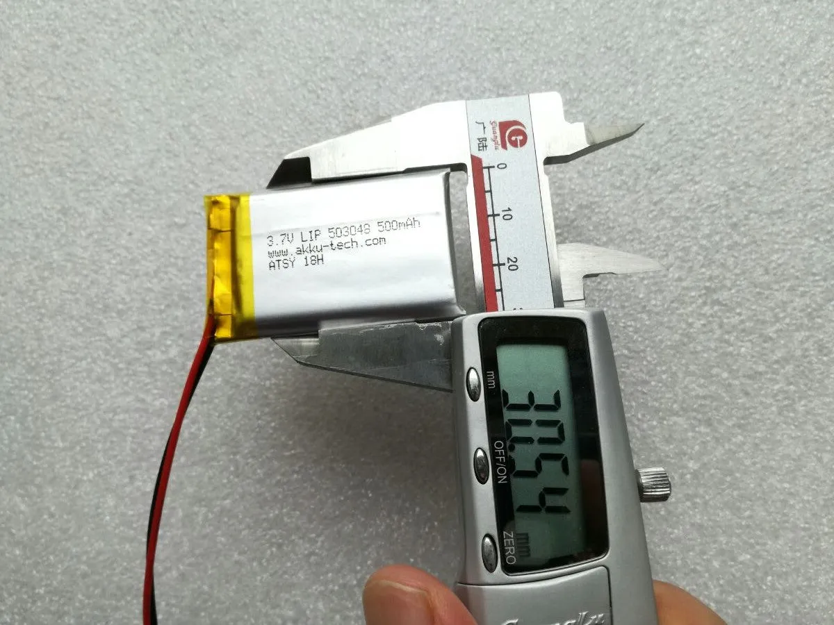 Lithium Ion Polymer Battery 3.7v 500mA with JST connector