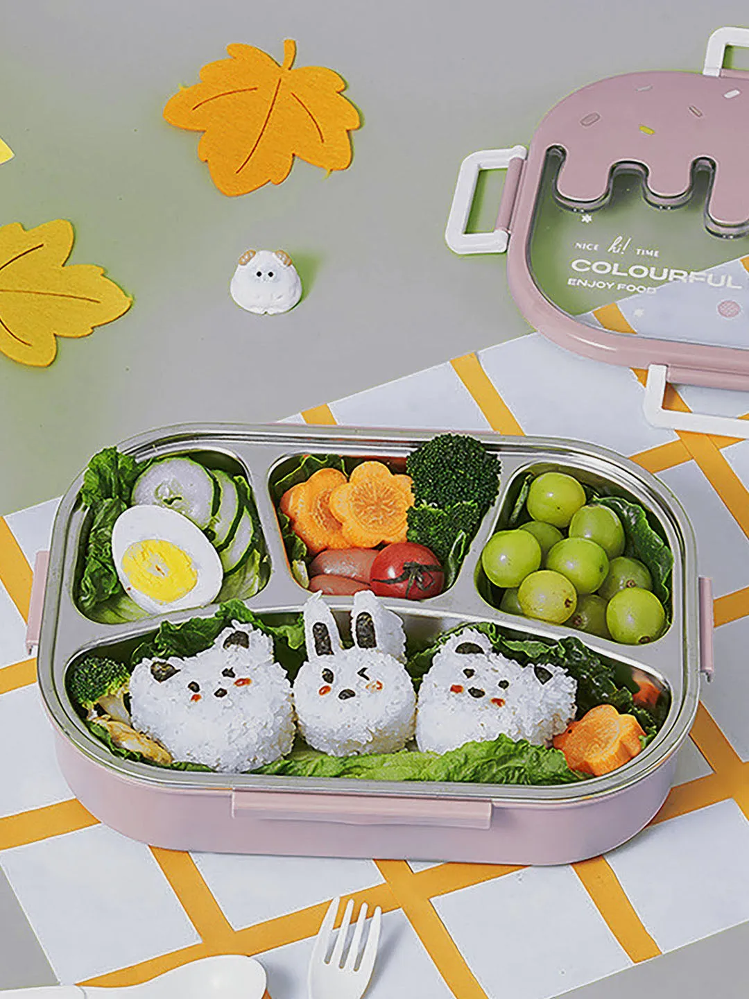 Little Surprise Box Ice-cream Drip Big Size Stainless Steel Lunch Box for Kids & Adults, 1300ml