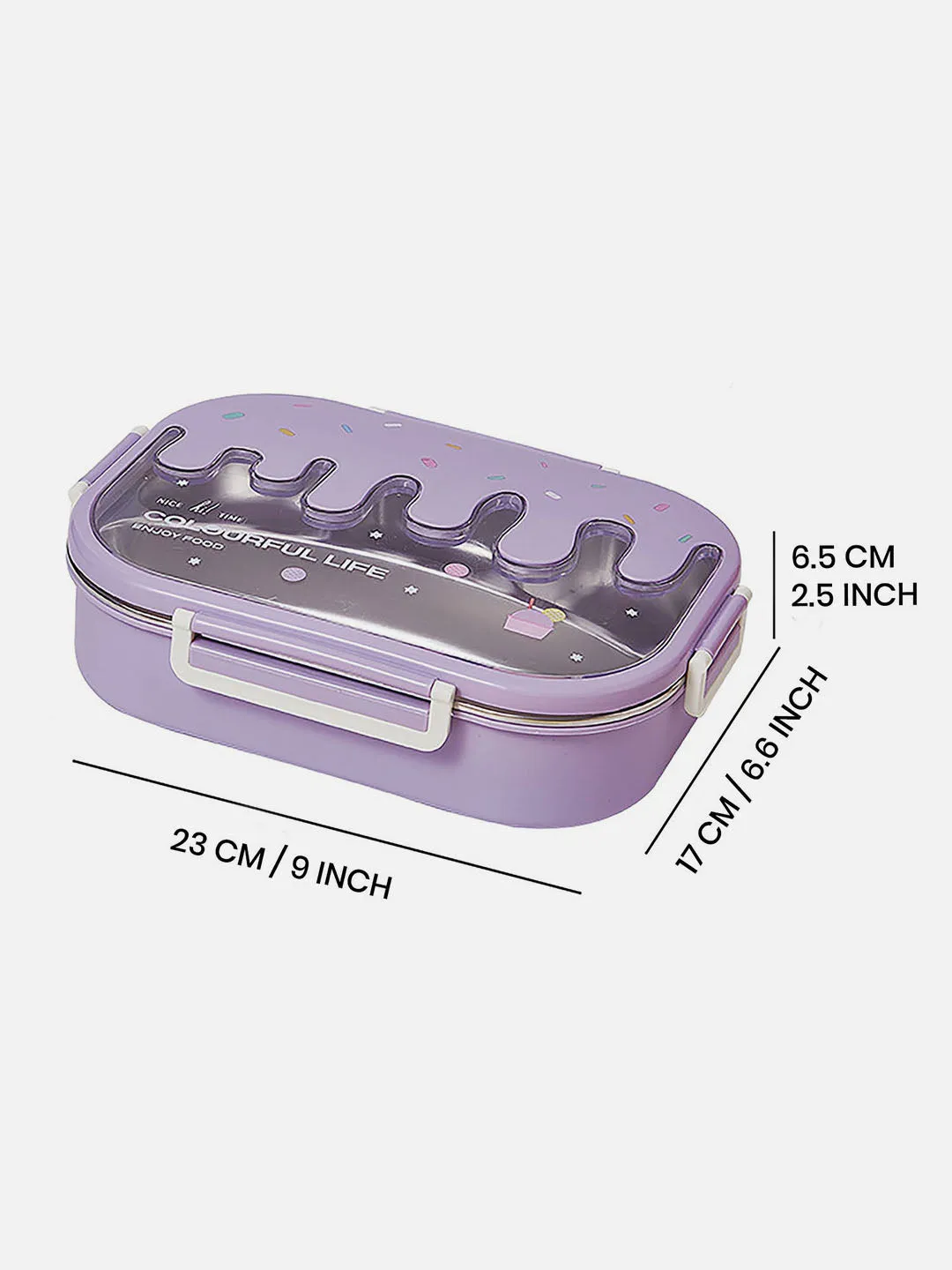 Little Surprise Box Ice-cream Drip Big Size Stainless Steel Lunch Box for Kids & Adults, 1300ml