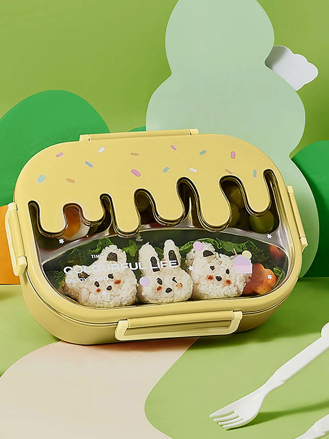 Little Surprise Box Ice-cream Drip Big Size Stainless Steel Lunch Box for Kids & Adults, 1300ml