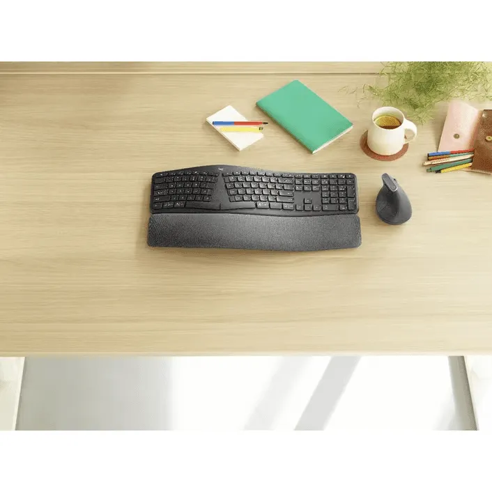 Logitech ERGO K860 Wireless Keyboard Bluetooth Ergonomic Wrist Palm Rest Black