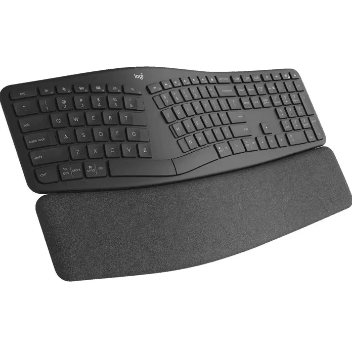 Logitech ERGO K860 Wireless Keyboard Bluetooth Ergonomic Wrist Palm Rest Black