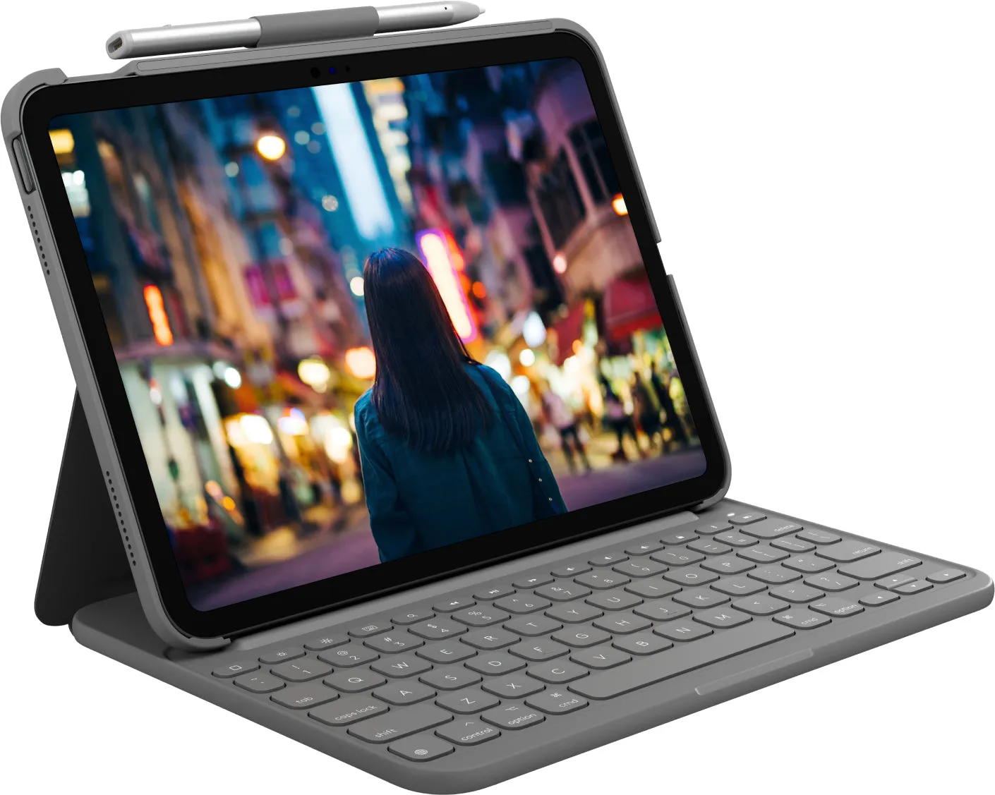 Logitech Keyboard And Folio Case - Qwertz - Gray