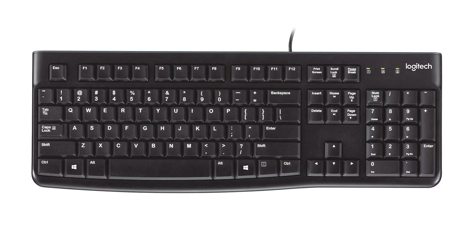 Logitech Keyboard K120 For Business Wired Usb Low Profile Black