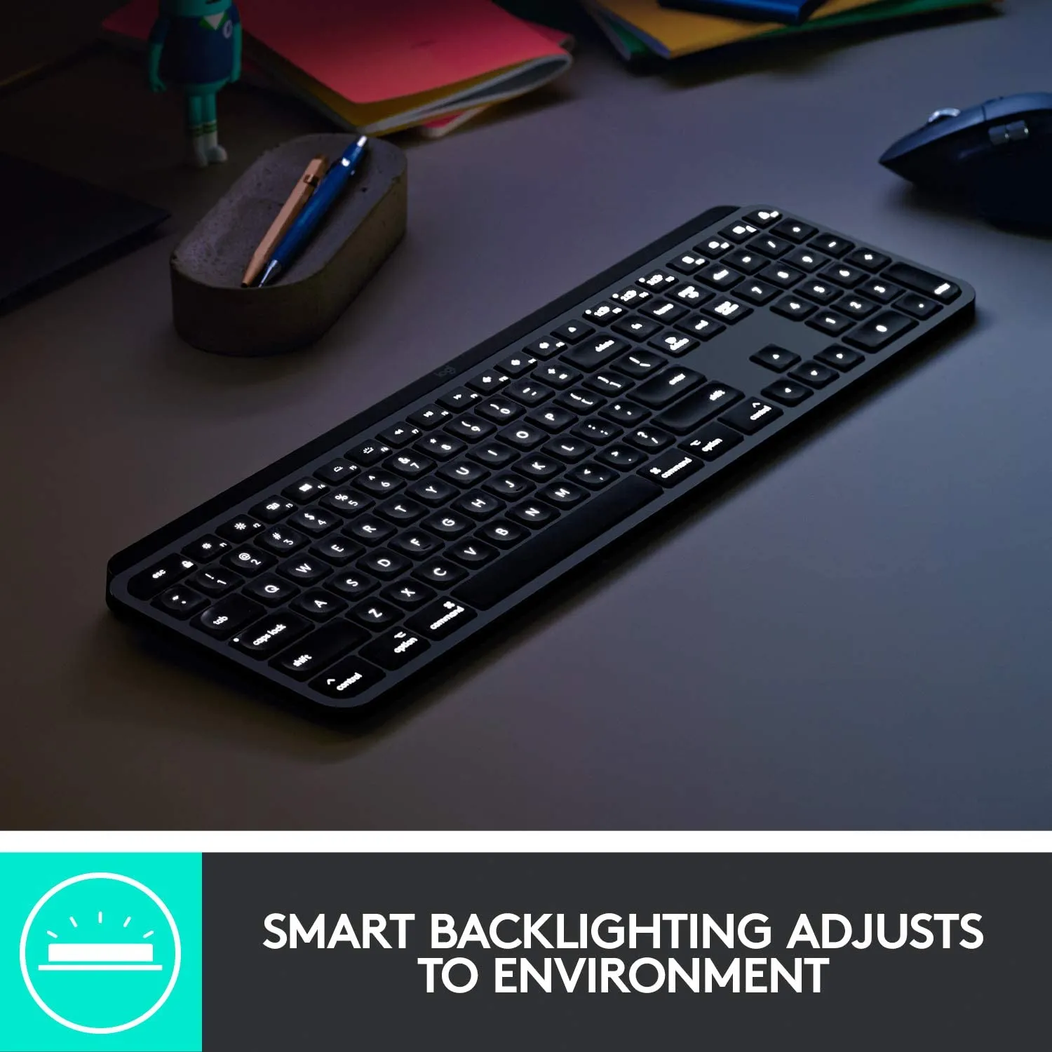 Logitech Keyboard MX Keys Advanced Illuminated Wireless Keyboard for Mac - Bluetooth/USB