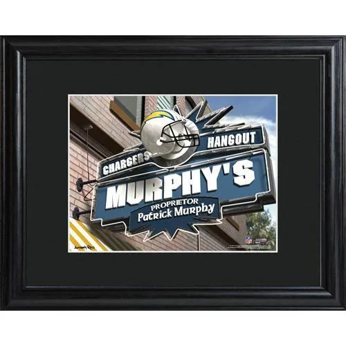 Los Angeles Chargers Personalized Tavern Sign Print with Matted Frame