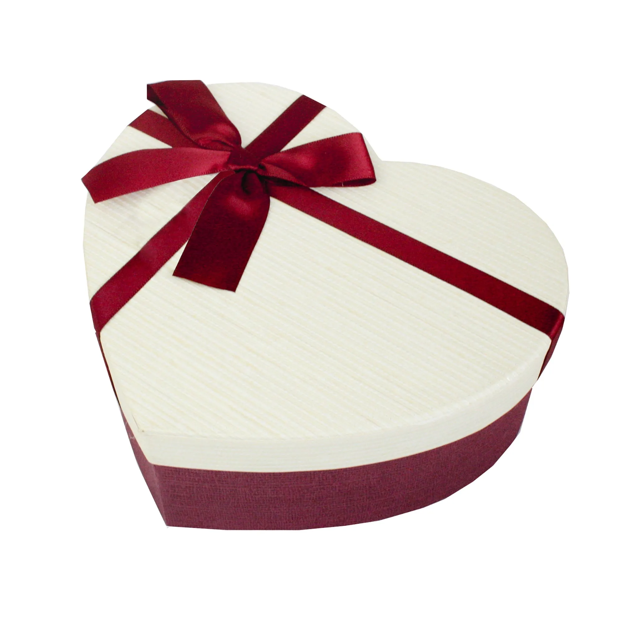 Luxury Heart Shaped Maroon/Cream Gift Box - Single