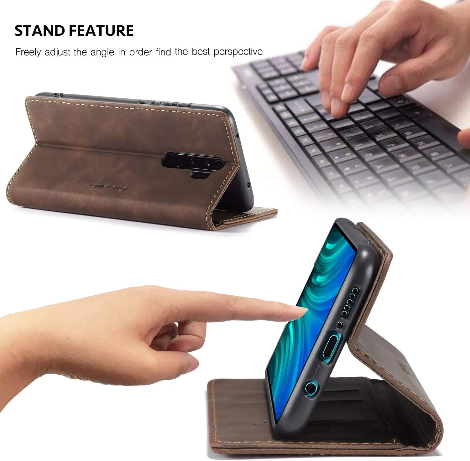 Magnetic Flip Soft Leather Wallet Case For iPhone