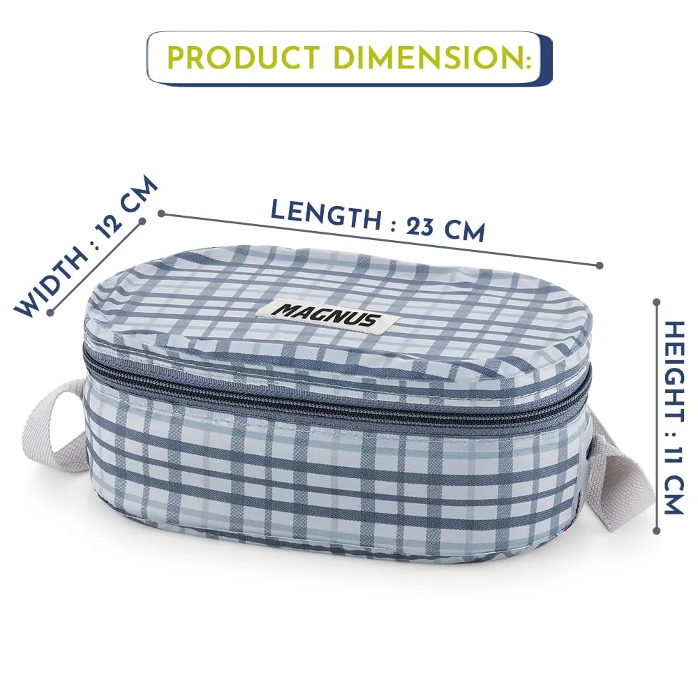 Magnus Deli 3 Prime Stainless Steel Lunch Box Set - Leakproof, BPA-Free, Hot Food Safe, Air-Tight Seal, Grey Lunch Box for Kids & Lunch Boxes for Office Men & Women, Ideal for School & Office