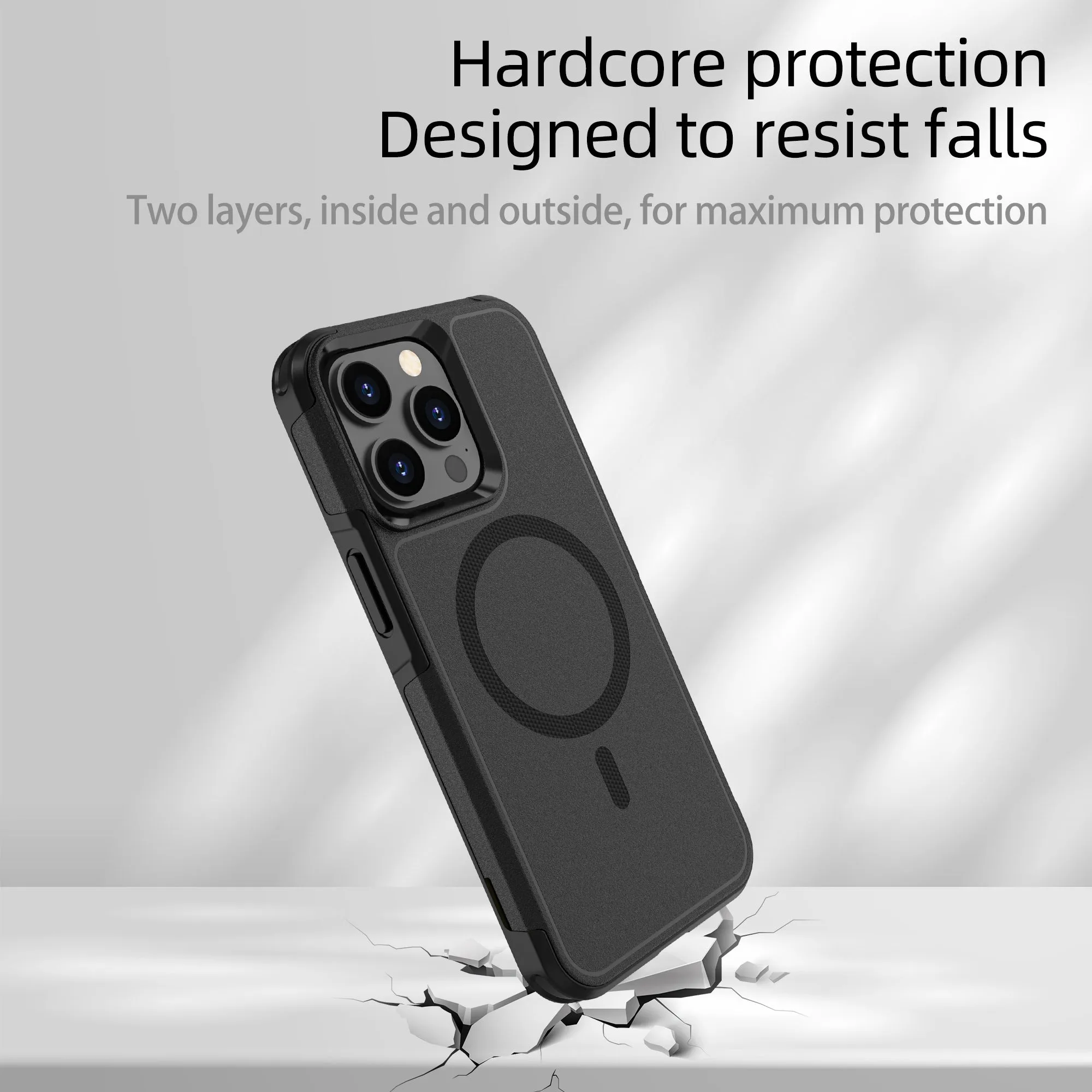 MagSafe Case For Apple iPhone 14 Pro Shockproof Heavy Duty Rugged Magnetic Cover - Black