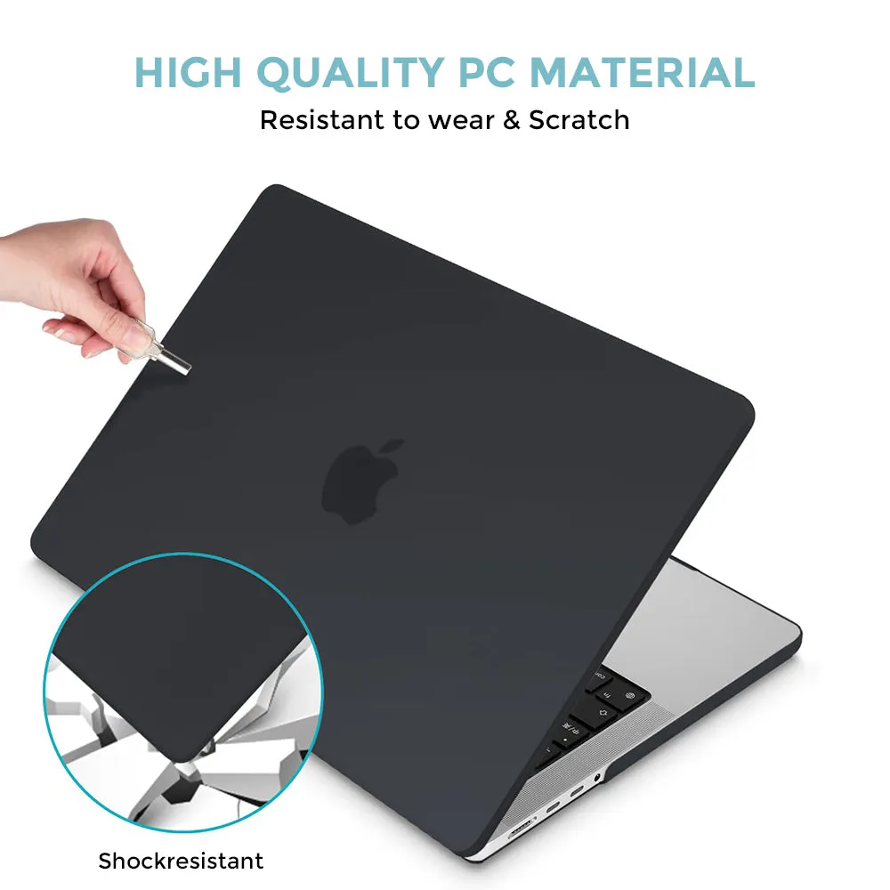 Matte Case Compatible for MacBook Pro 16 inch Case A2485 Hard Shell Cover for 2021 MacBook Pro 16.2 with M1 Pro / M1 Max Chip & Touch ID -Black