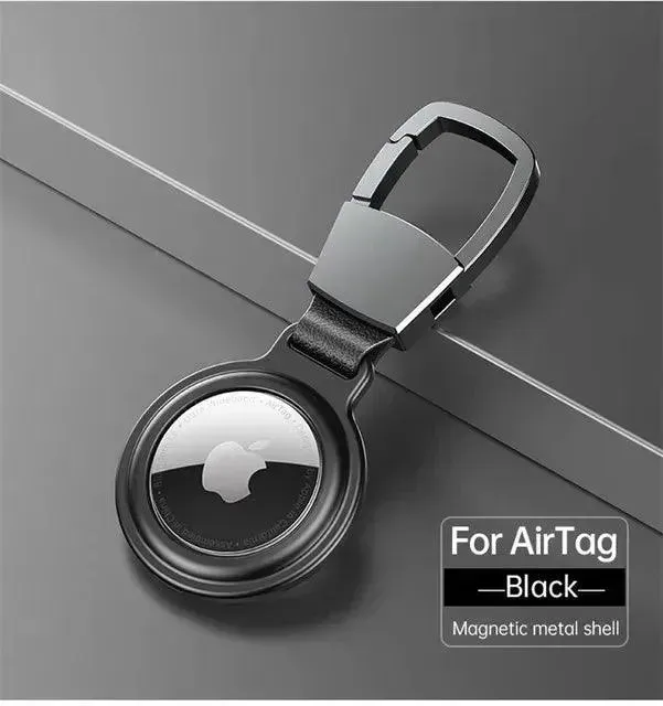 Metal Magnetic Anti-Lost Keychain Holder Case for Apple Airtag Air Tag Dog Cat Pet Collar Locator Tracker Protective Full Cover