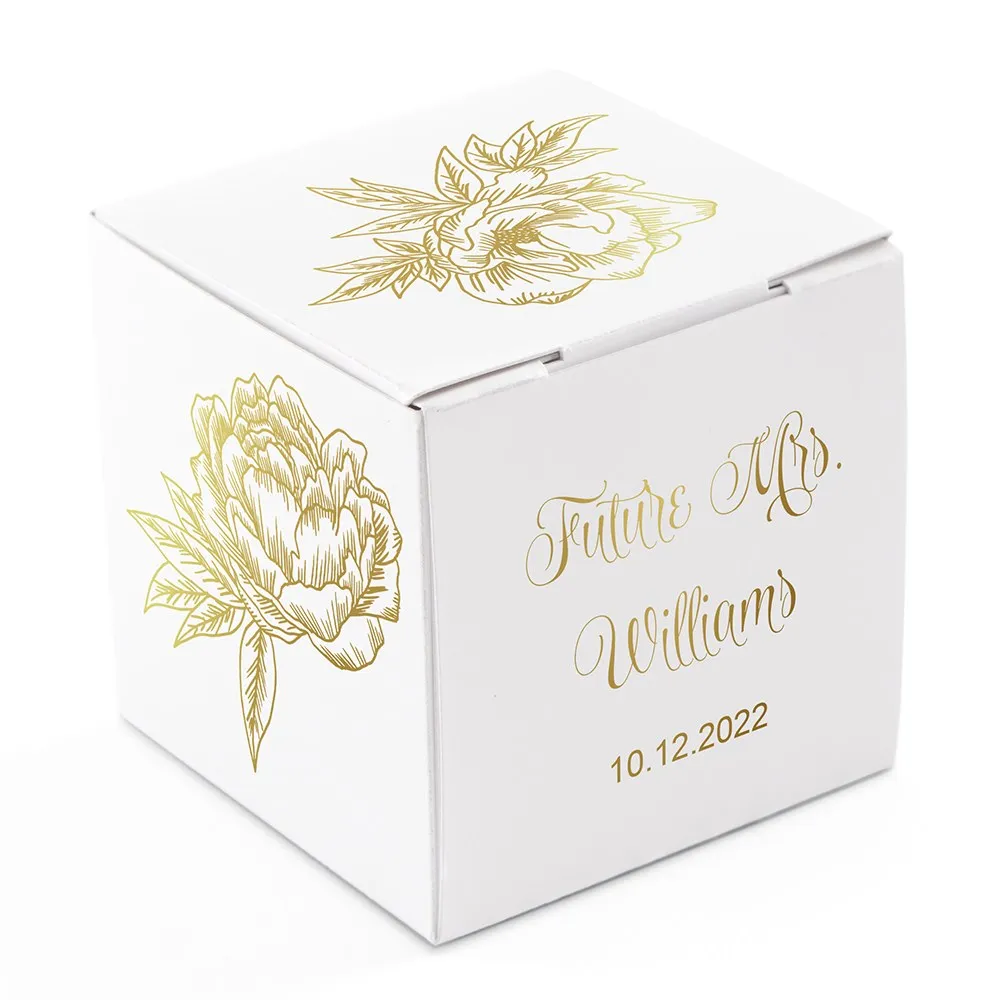 MINI CUSTOM PRINTED SQUARE PAPER FAVOR BOXES - MODERN FLORAL