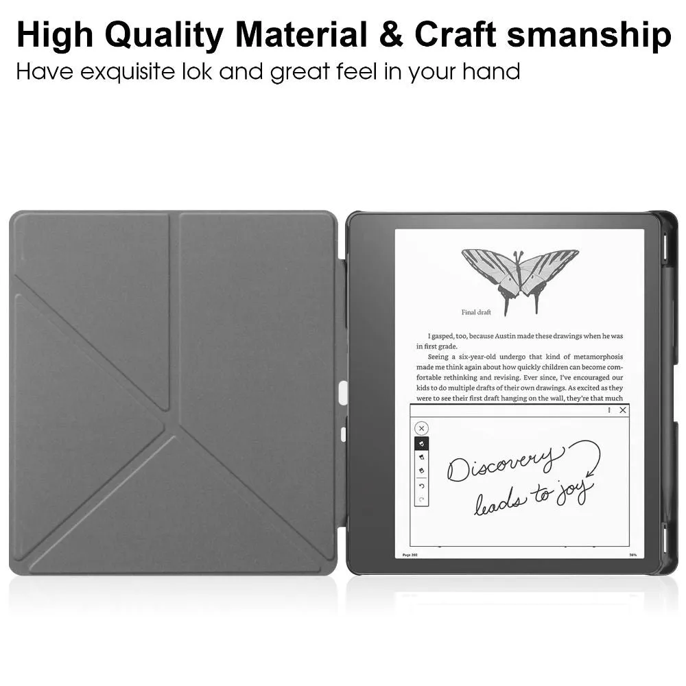 Multi-Folding Stand Soft Silicon Case With Pencil Holder For Kindle Scribe 10.2 inch