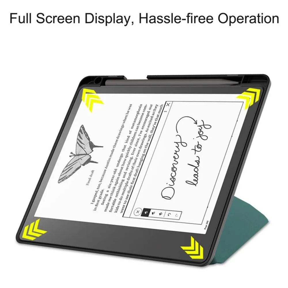 Multi-Folding Stand Soft Silicon Case With Pencil Holder For Kindle Scribe 10.2 inch