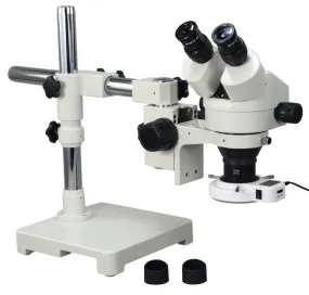 OMAX 3.5X-45X Boom Stand Zoom Stereo Microscope 54 LED Ring Light