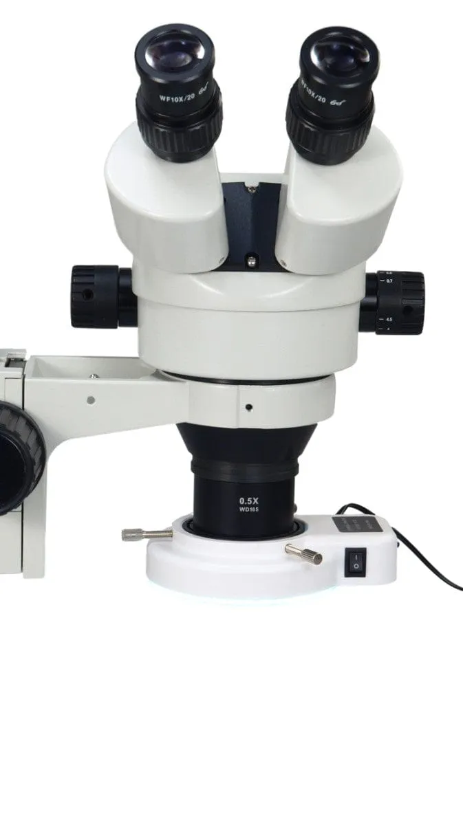 OMAX 3.5X-45X Boom Stand Zoom Stereo Microscope 54 LED Ring Light