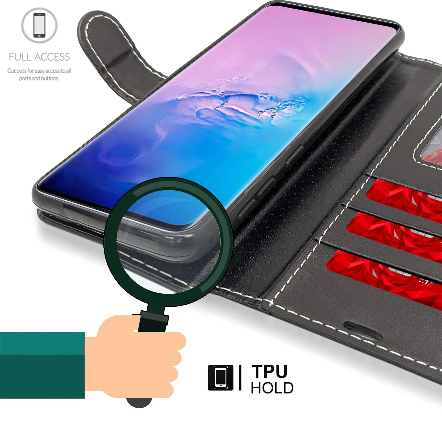 OnePlus 5 Flip Folio Book Wallet Case