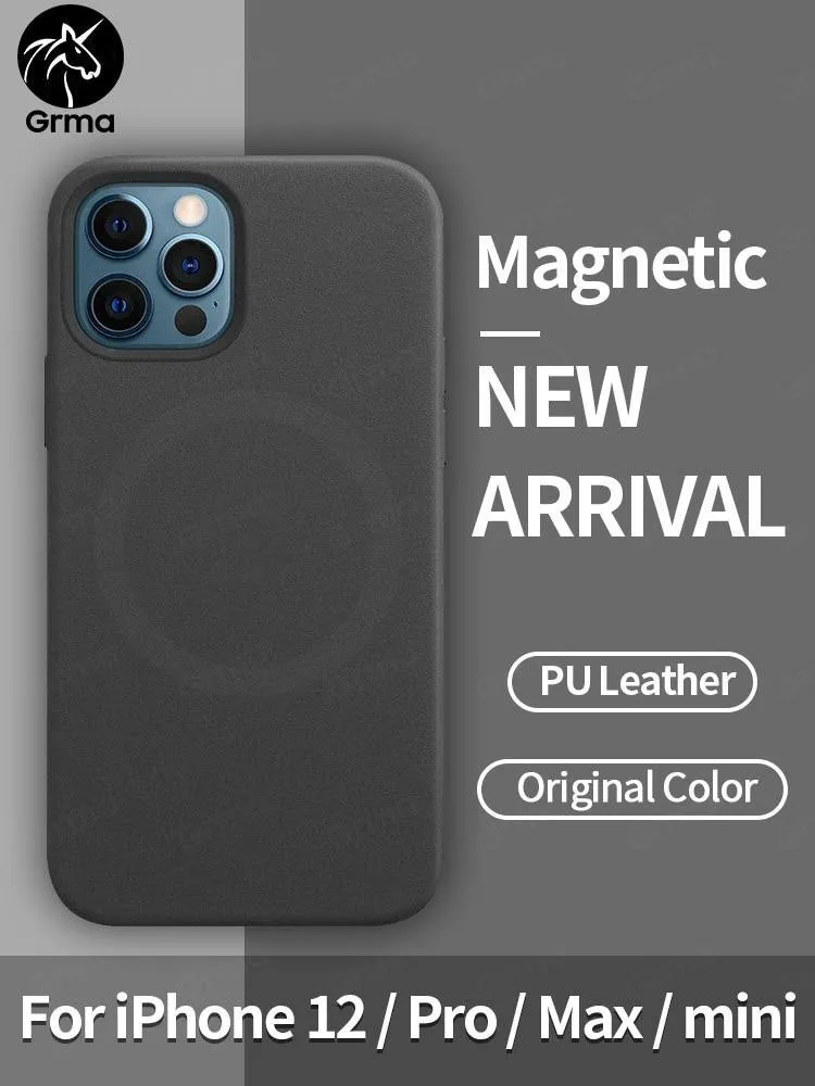 Original Magnetic PU Leather Phone Case For Apple iPhone 12