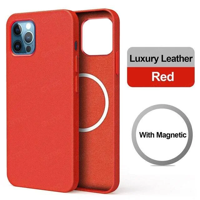 Original Magnetic PU Leather Phone Case For Apple iPhone 12