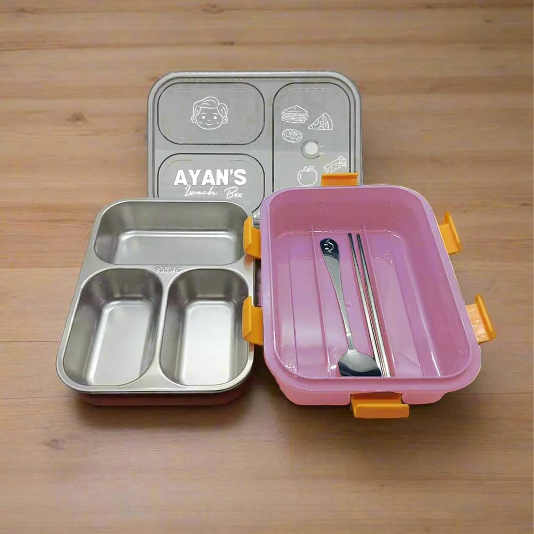 Personalized Tiffin Box Stainless Steel Children’s Lunch Box