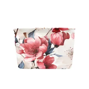 Pink Floral Small Fabric Storage Basket