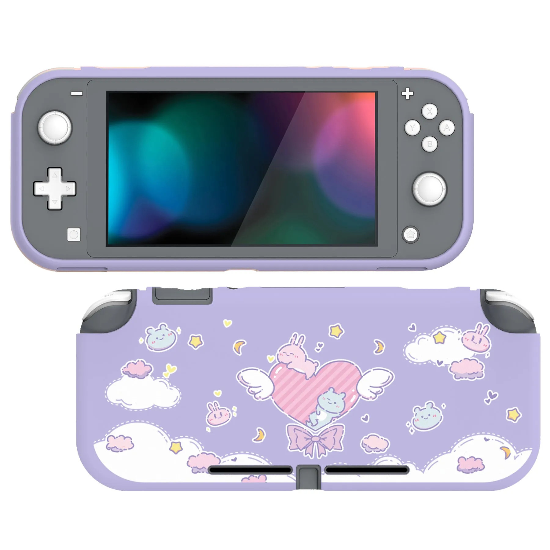 PlayVital Fantasy Bunny & Bear Custom Protective Case for NS Switch Lite, Soft TPU Slim Case Cover for NS Switch Lite - LTU6010