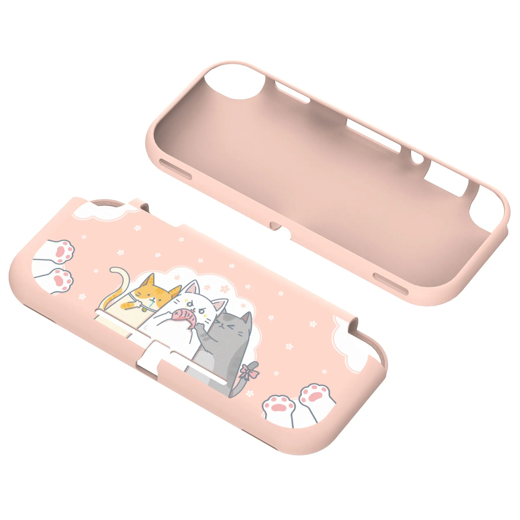 PlayVital Hungry Kitties Custom Protective Case for NS Switch Lite, Soft TPU Slim Case Cover for NS Switch Lite - LTU6006