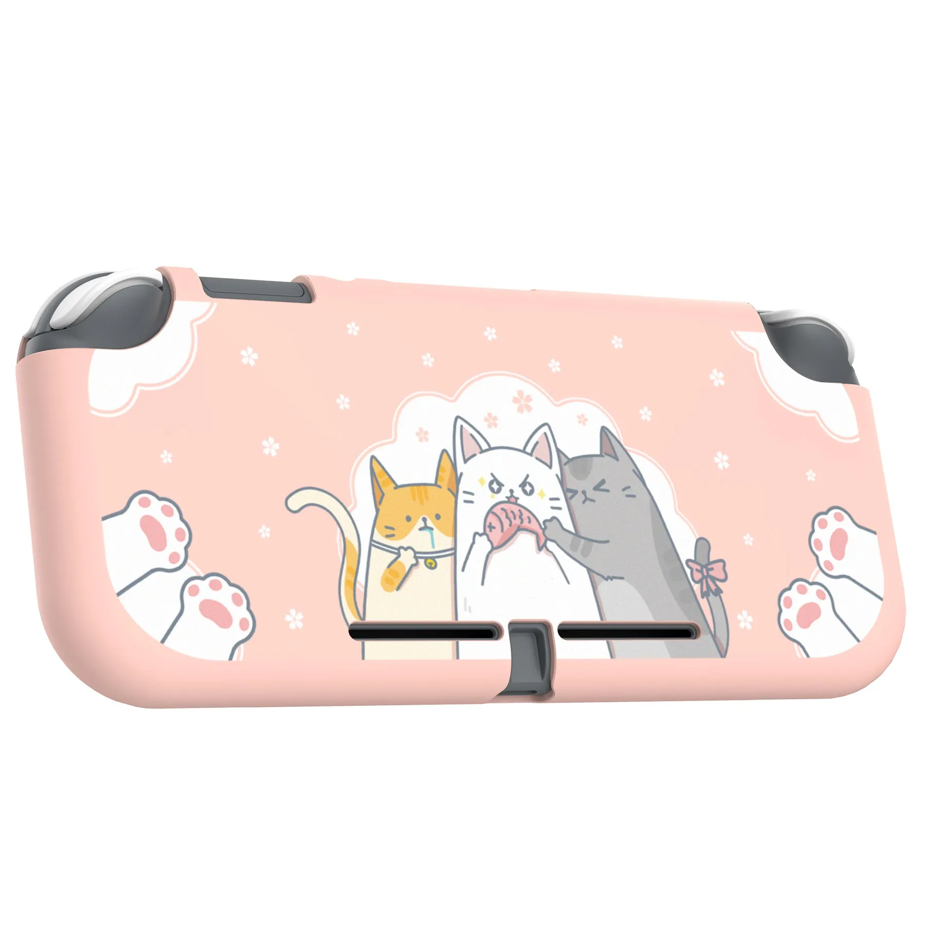 PlayVital Hungry Kitties Custom Protective Case for NS Switch Lite, Soft TPU Slim Case Cover for NS Switch Lite - LTU6006