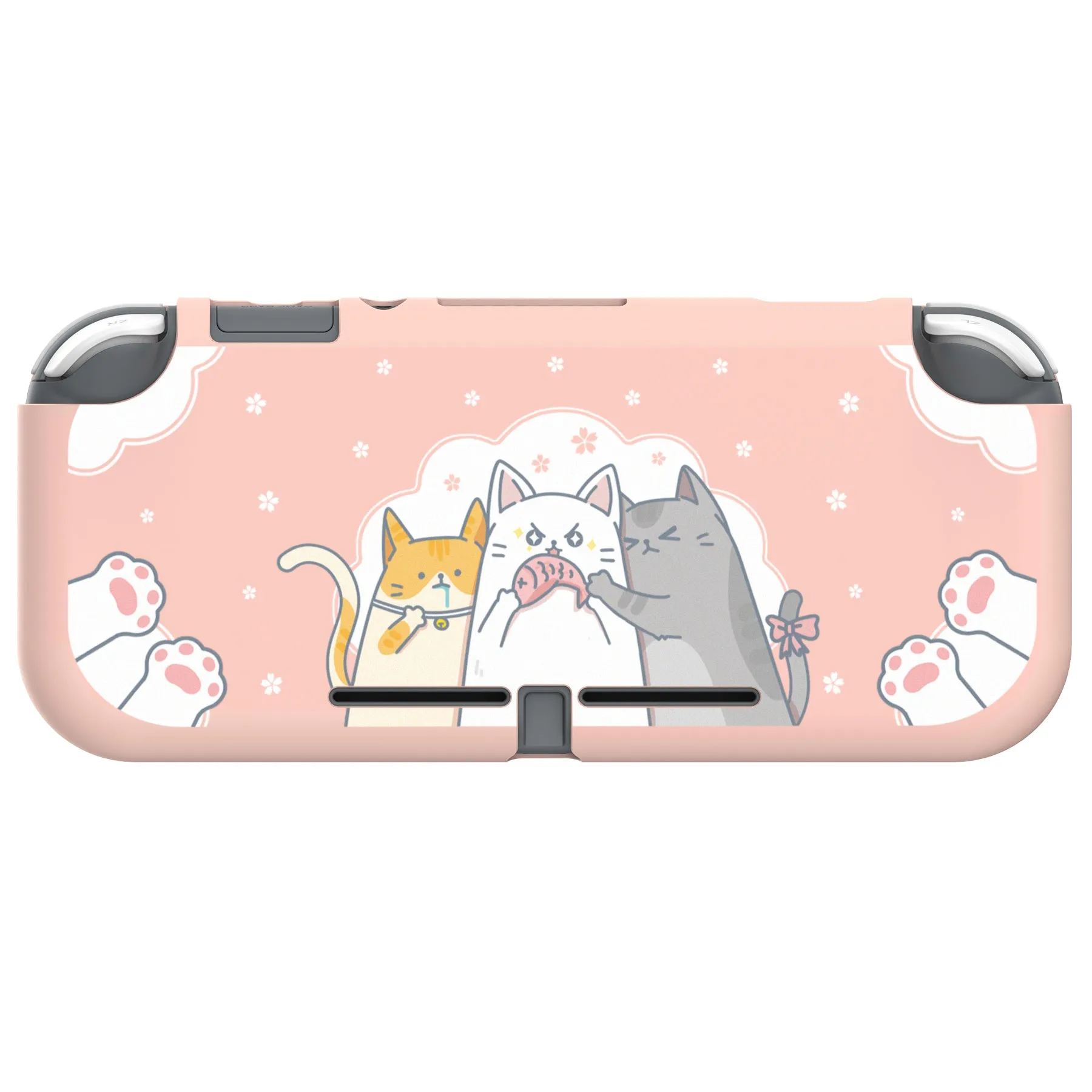 PlayVital Hungry Kitties Custom Protective Case for NS Switch Lite, Soft TPU Slim Case Cover for NS Switch Lite - LTU6006