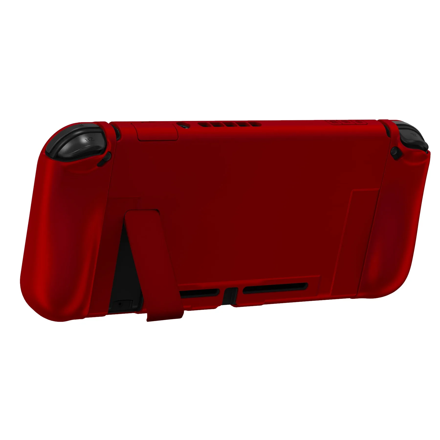 PlayVital UPGRADED Dockable Case Grip Cover for NS Switch, Ergonomic Protective Case for NS Switch, Separable Protector Hard Shell for Joycon - Scarlet Red - ANSP3003