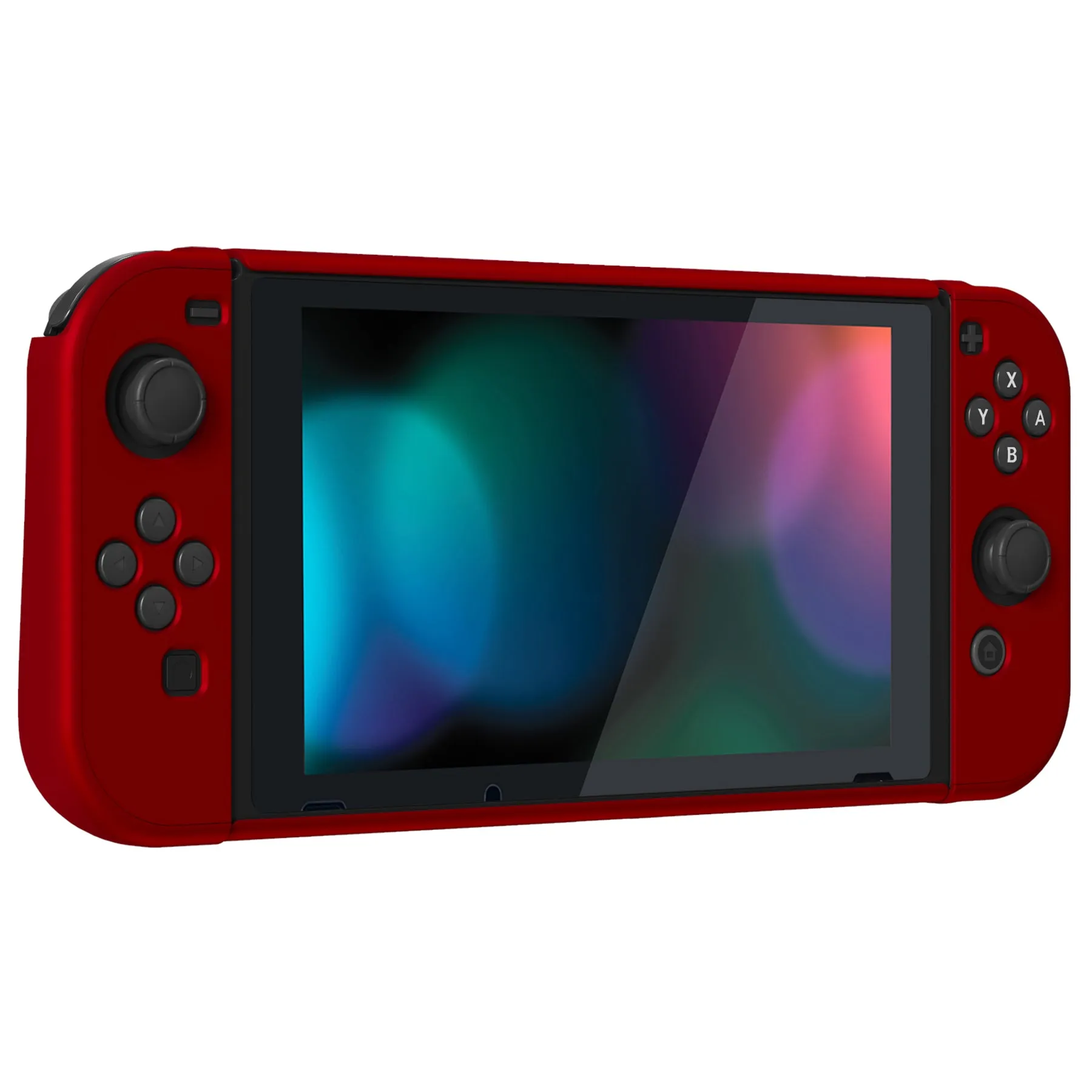 PlayVital UPGRADED Dockable Case Grip Cover for NS Switch, Ergonomic Protective Case for NS Switch, Separable Protector Hard Shell for Joycon - Scarlet Red - ANSP3003