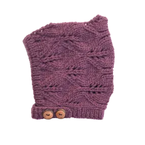 Plum Merino Wool Bonnet