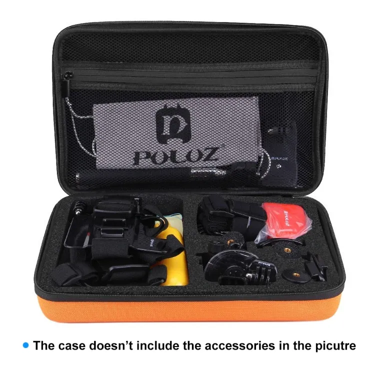 PULUZ Waterproof Carrying and Travel Case for for GoPro, Insta360, DJI and Other Action Cameras Accessories, Large Size: 32cm x 22cm x 7cm(Orange)