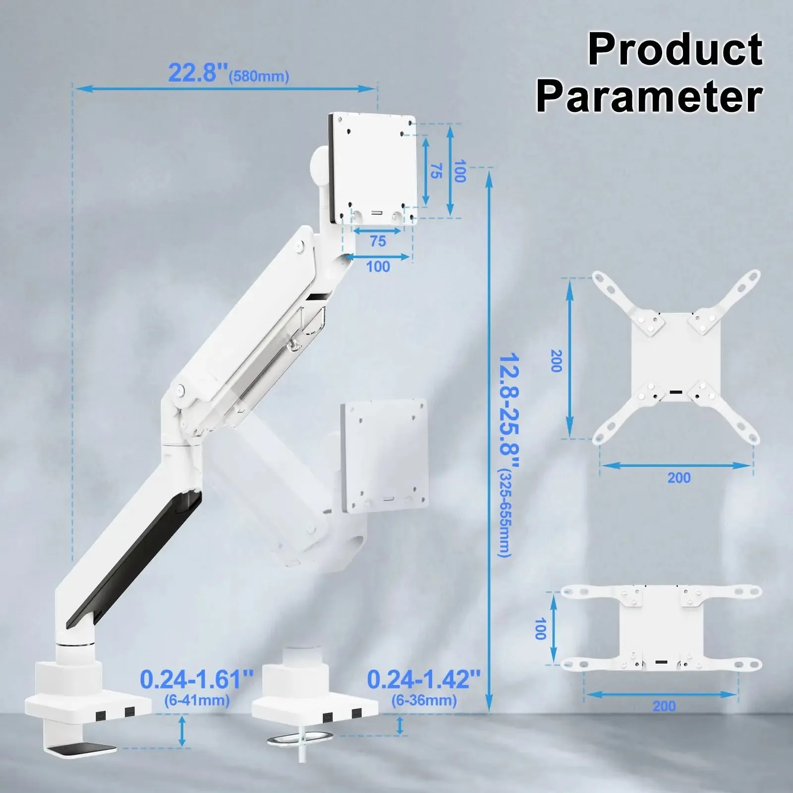 PUTORSEN 17-57 inch Ultrawide Monitor Arm,white