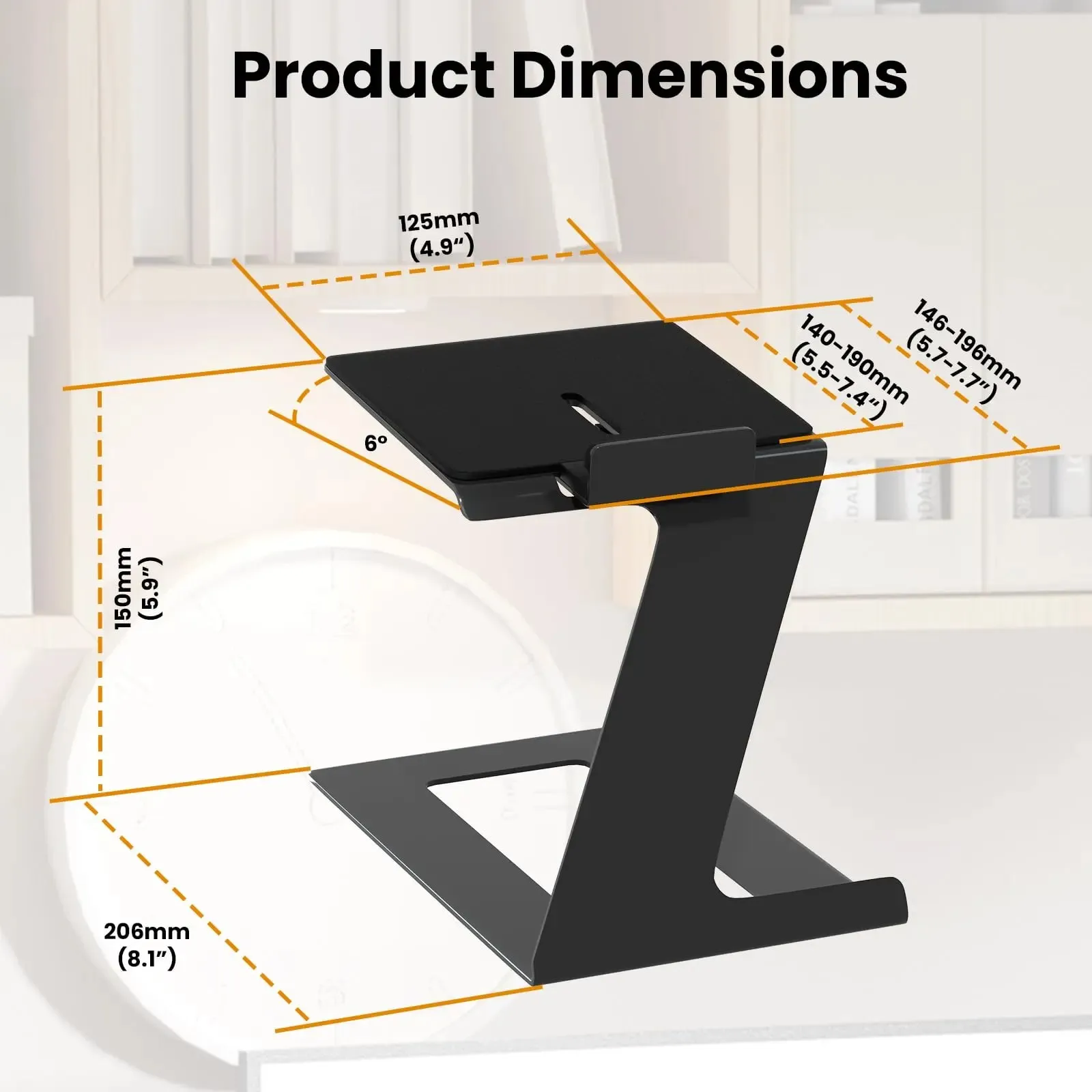 PUTORSEN A pair of black speaker stands for desktop, capable of supporting up to 10KG.