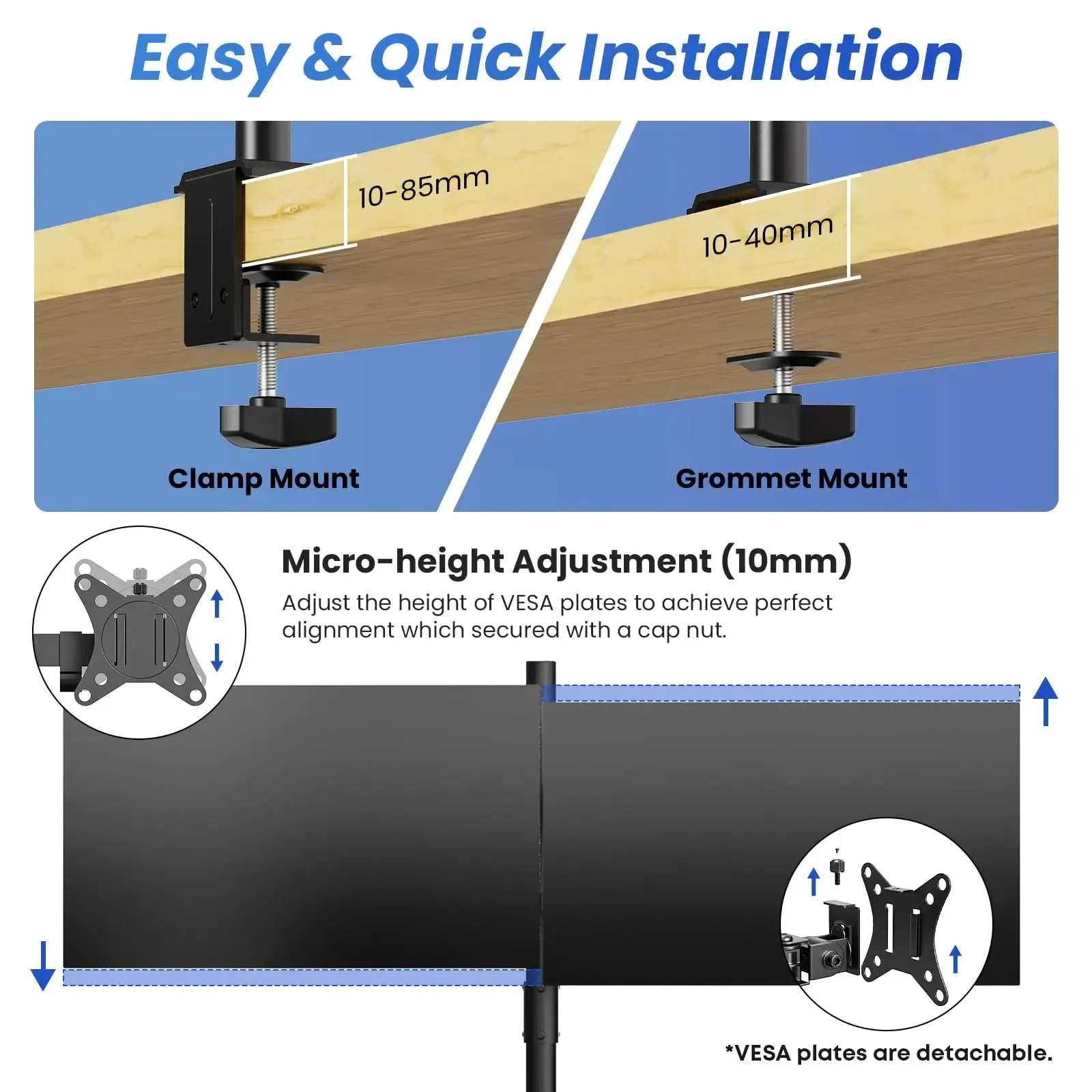 PUTORSEN fourfold Monitor Arm for 17“-32” screens