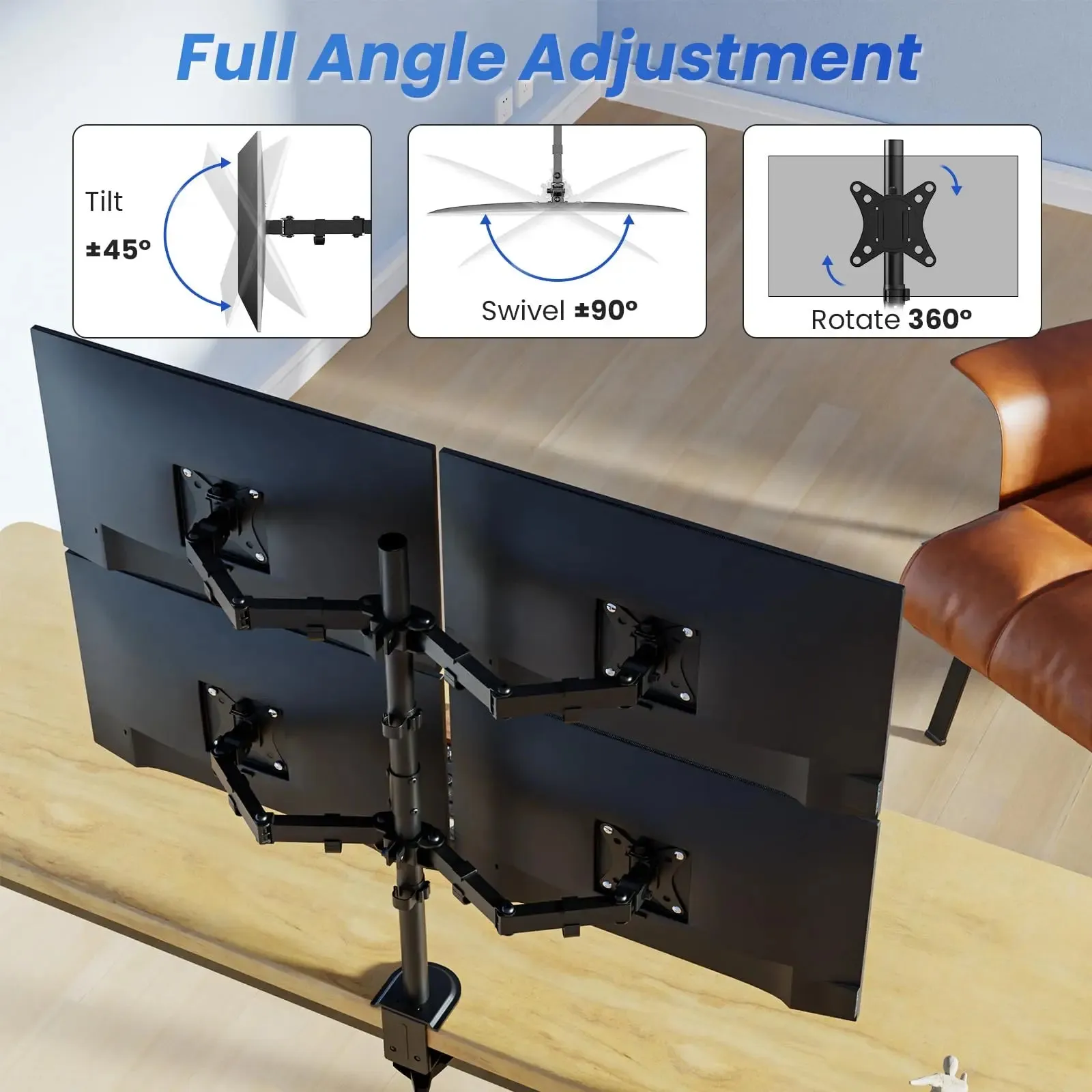 PUTORSEN fourfold Monitor Arm for 17“-32” screens