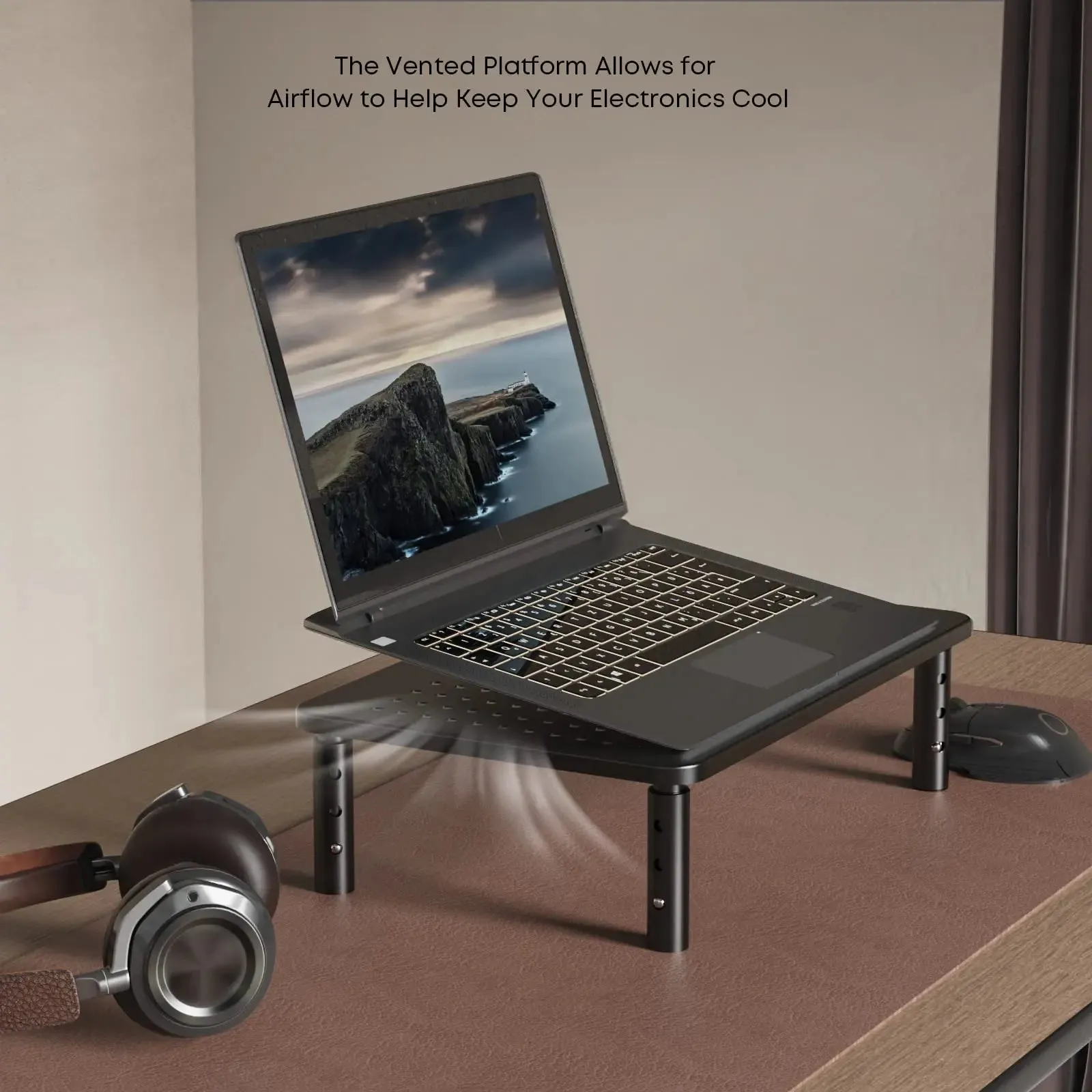 PUTORSEN Premium 3 Height Adjustable PC Monitor Stand for Laptop