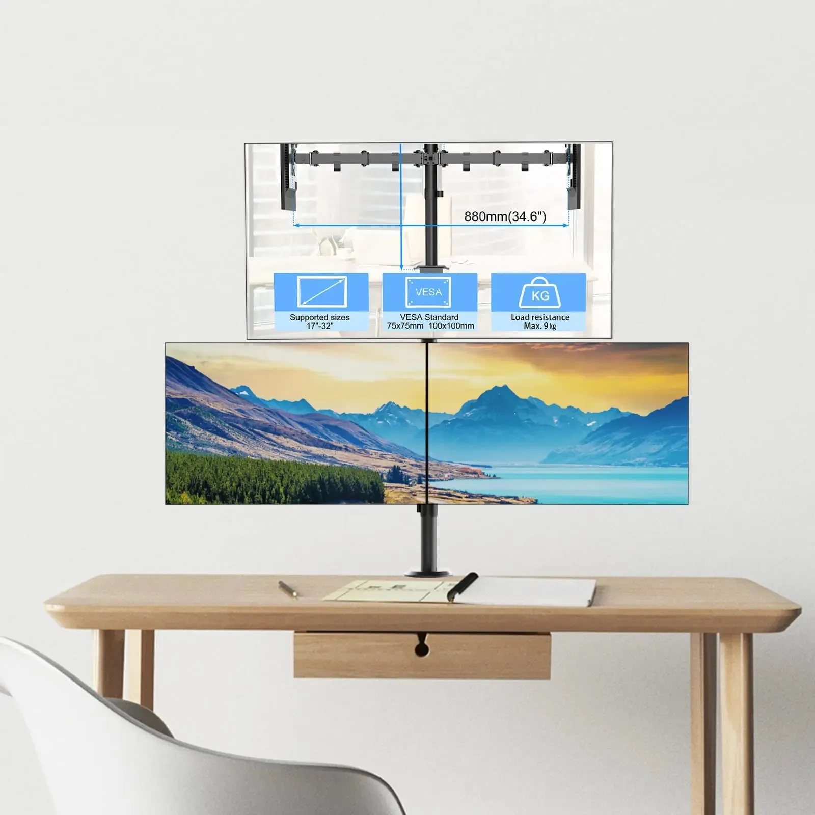 PUTORSEN Triple Monitor Arm For 17-32 Screens