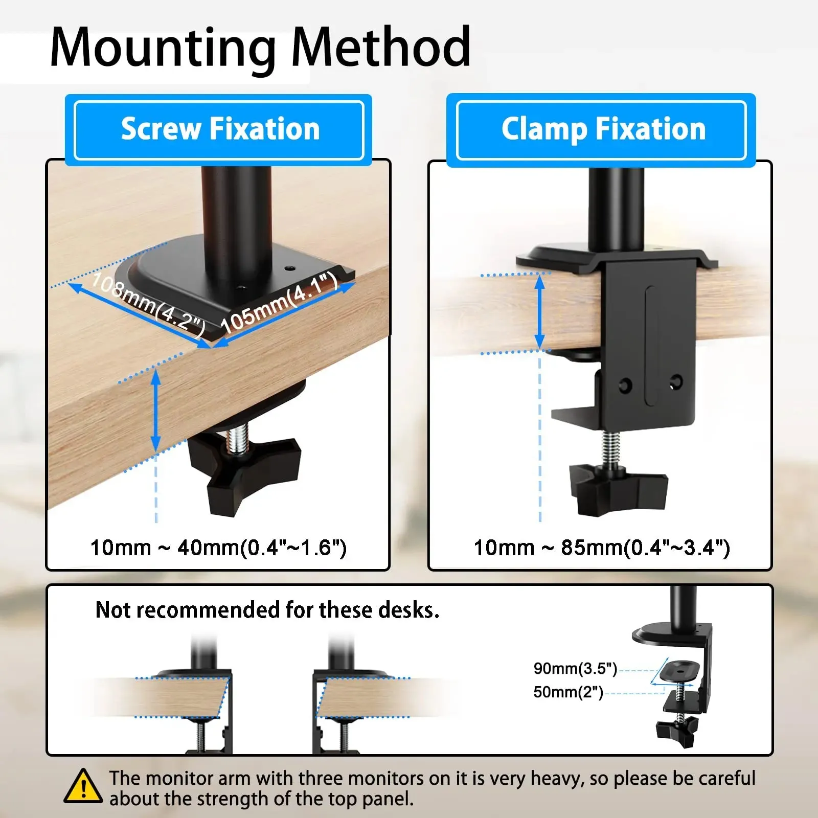 PUTORSEN Triple Monitor Arm For 17-32 Screens