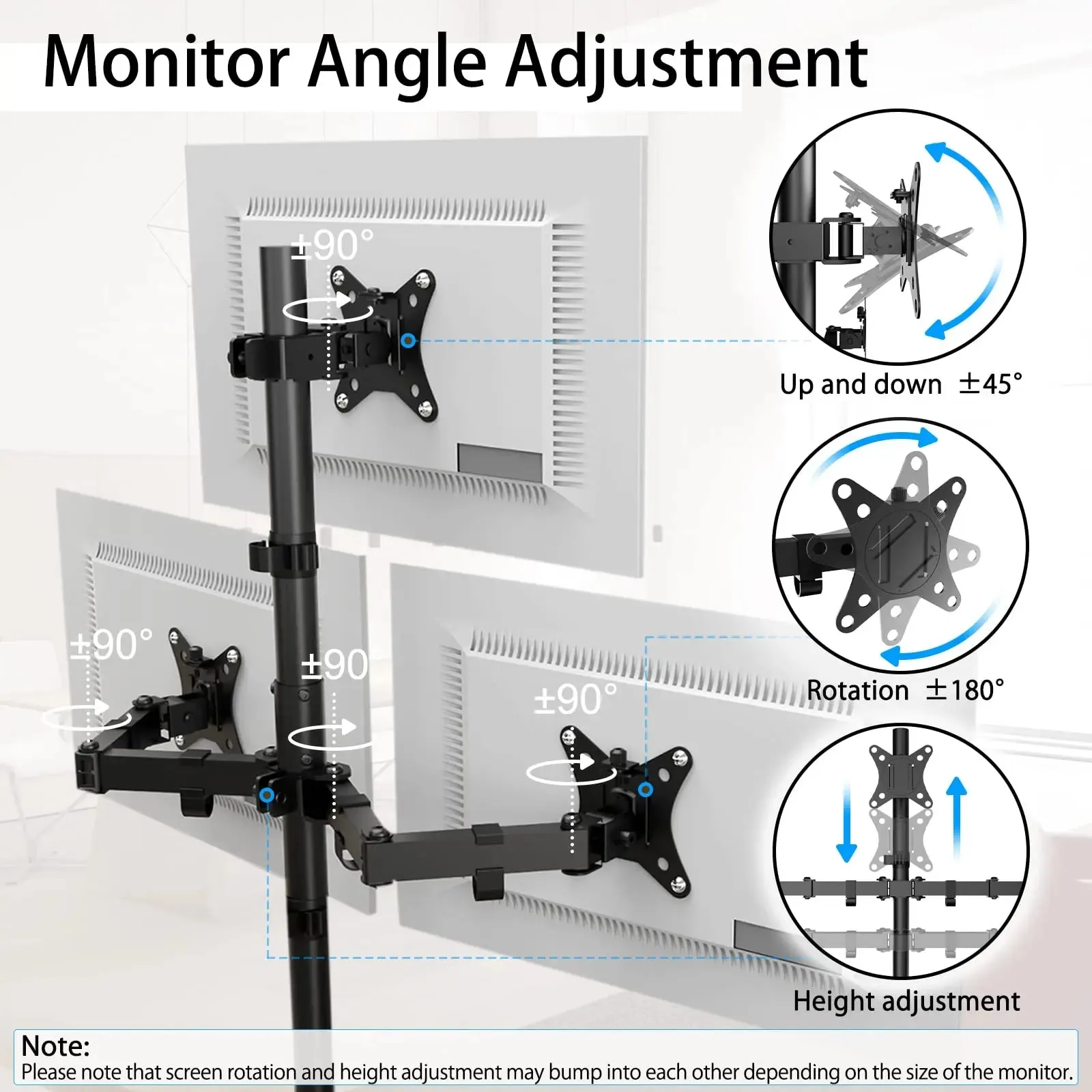 PUTORSEN Triple Monitor Arm For 17-32 Screens