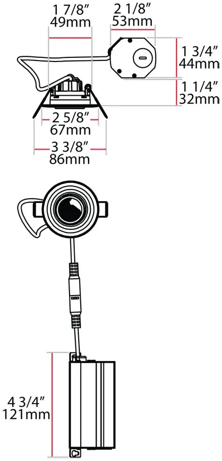 RAB 5W LED 2" Canless Gimbal Downight 27K/30K/40K