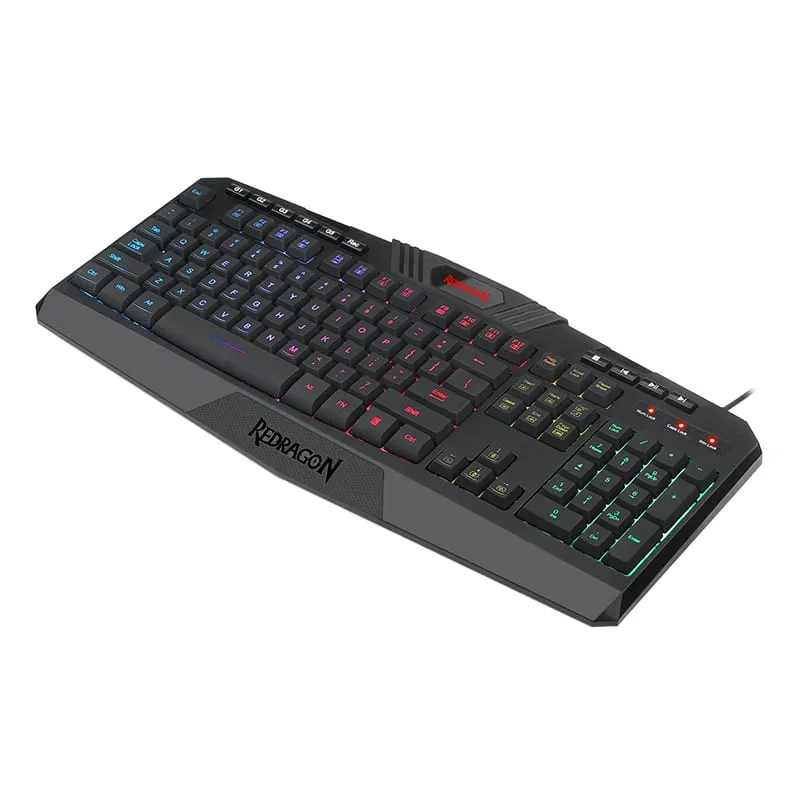 Redragon Harpe Membrane|Rgb Backlit|12 Multimedia Keys|19 Non-Conflict Gaming Keyboard - Black